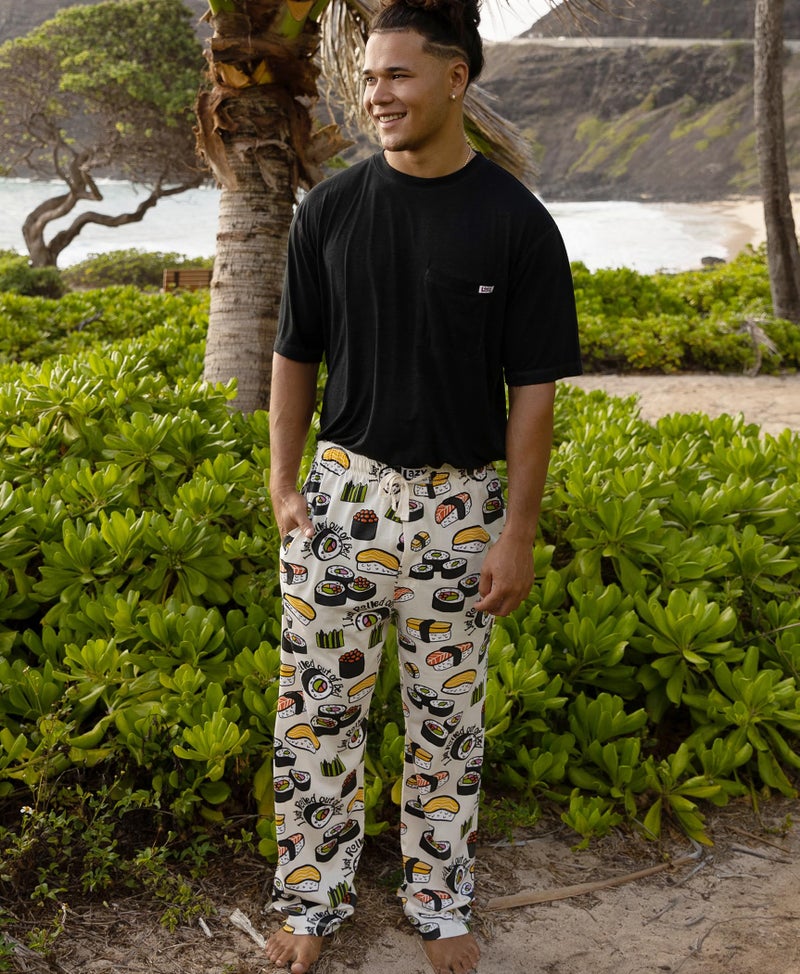 Lazy One Funny Ocean Pajama Pants For Men, Men's Separate Bottoms, Lounge Pants, Food, Chop Sticks (Sushi Men's PJ Pant, Large) - Image 5